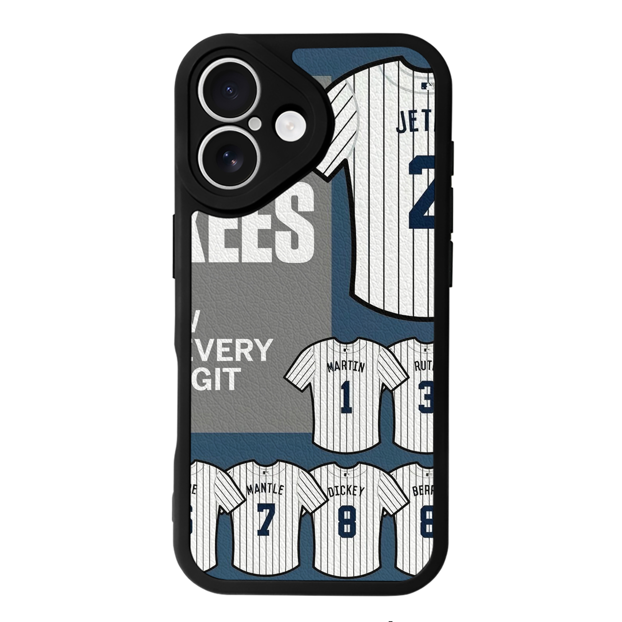 New York Yankees 235 IPhone 16 Silicone Leather Case – UV Print, Lambskin Texture – Perfect Fit, Wireless Charging Compatible, Scratch Resistant, Precise Cutouts – Stylish Protection For IPhone 16